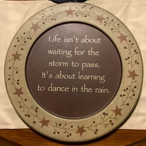 Primitive Inspirational Quote Decorative Plate - Brown and Cream